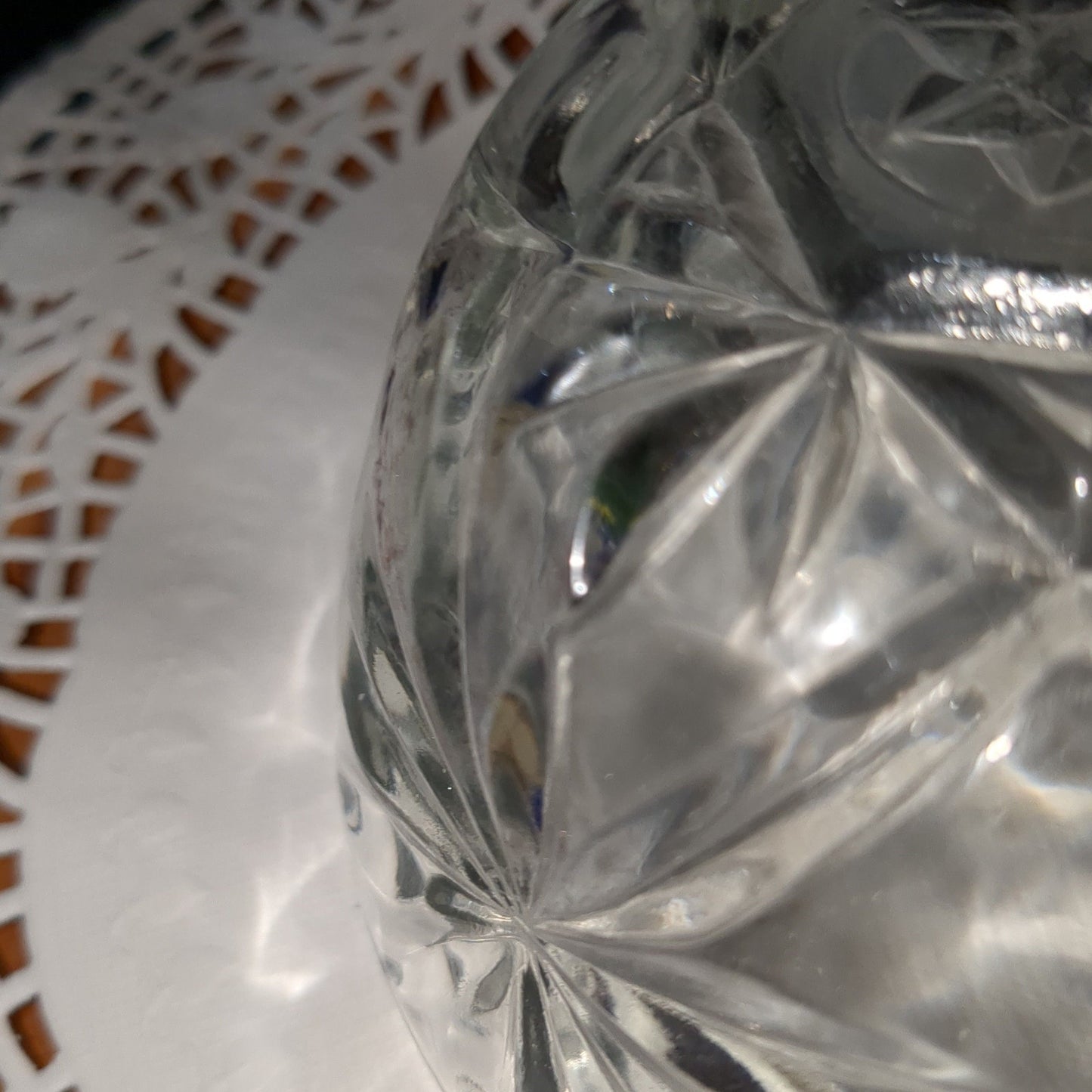 G2 cut glass candy dish with lid