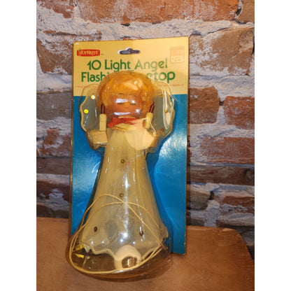 Vintage Joybrite 10 light Angel Flashing Treetop Tree Topper 9 Lights Work Does Not Flash tt44