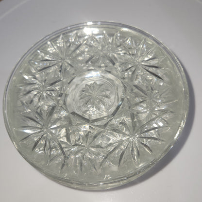 Vintage Coasters Set of 6 Anchor Hocking Prescut Clear Collection Pressed Glass 4 1/2" Discontinued