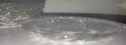Vintage Coasters Set of 6 Anchor Hocking Prescut Clear Collection Pressed Glass 4 1/2" Discontinued