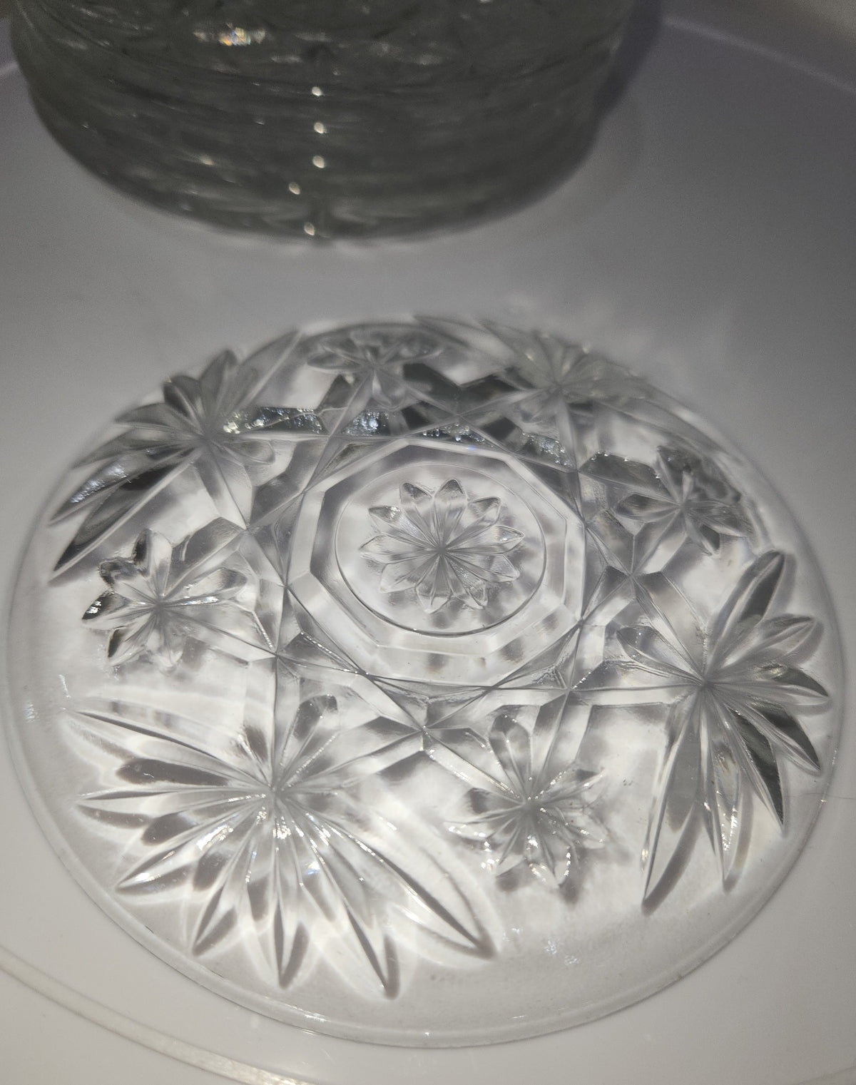 Vintage Coasters Set of 6 Anchor Hocking Prescut Clear Collection Pressed Glass 4 1/2" Discontinued