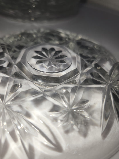 Vintage Coasters Set of 6 Anchor Hocking Prescut Clear Collection Pressed Glass 4 1/2" Discontinued