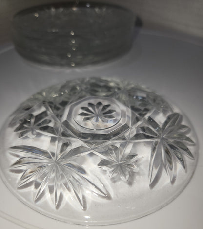 Vintage Coasters Set of 6 Anchor Hocking Prescut Clear Collection Pressed Glass 4 1/2" Discontinued