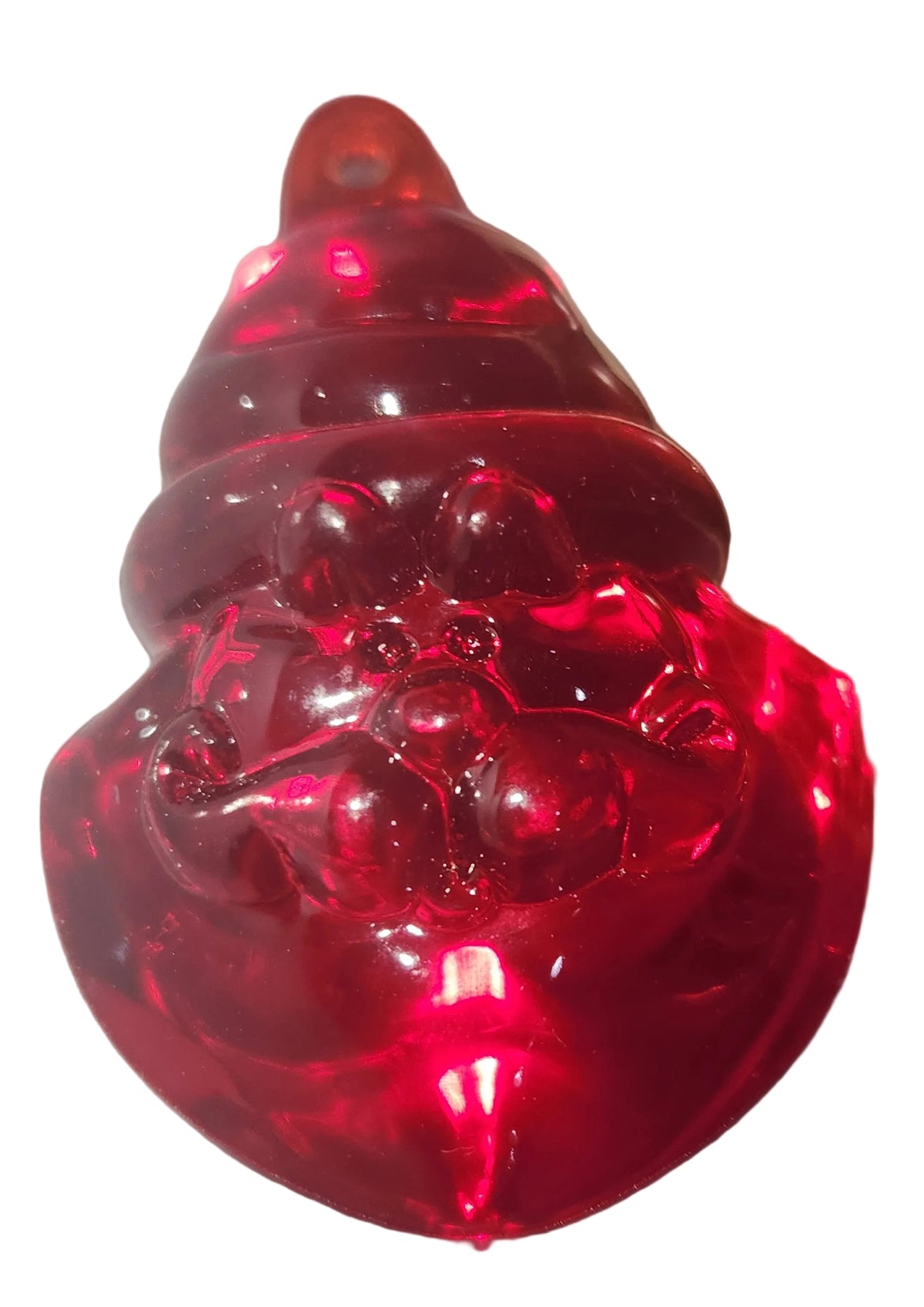 Vintage Hallmark Keepsake Ornament Holiday Sculpture Santa Red Acrylic