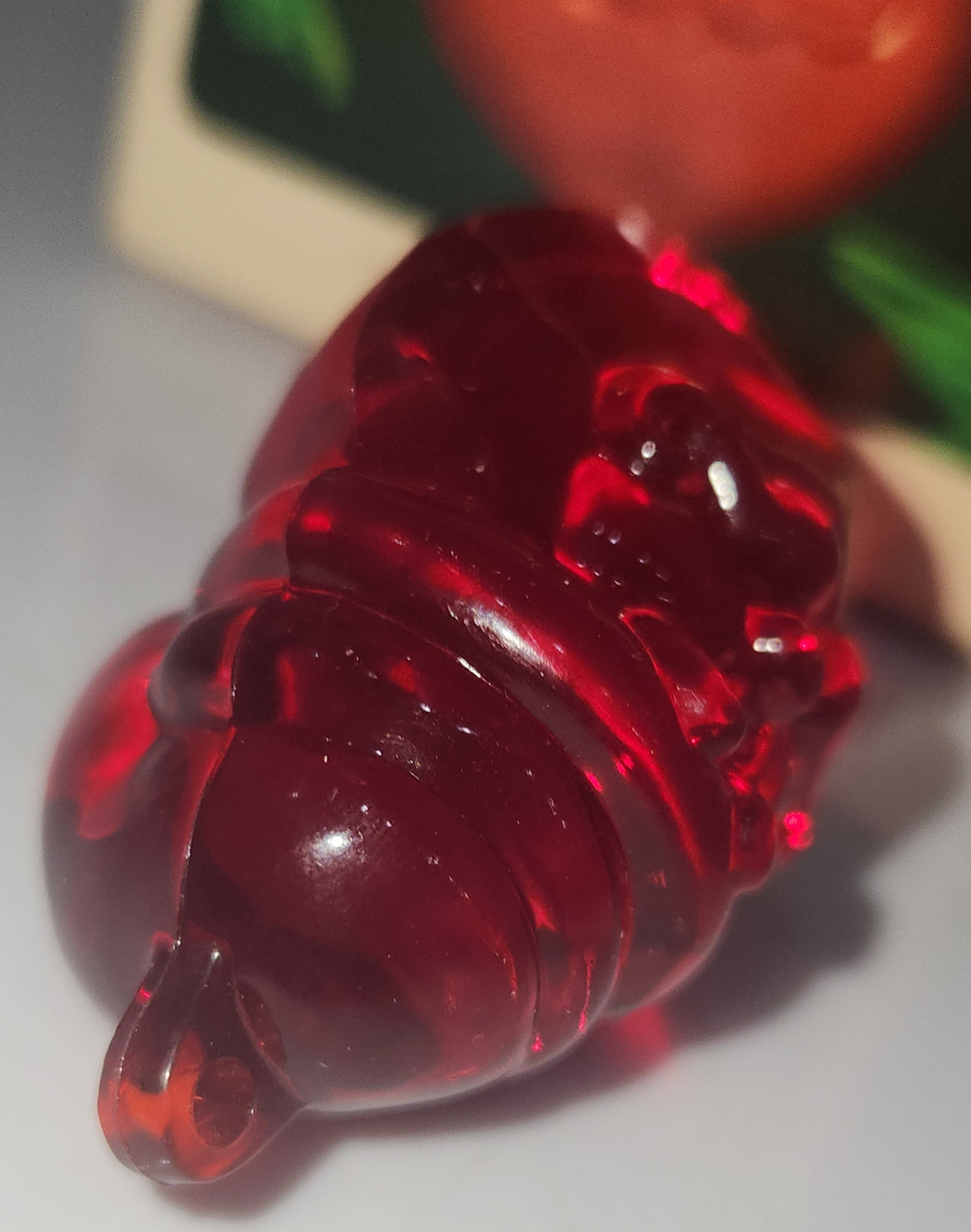 Vintage Hallmark Keepsake Ornament Holiday Sculpture Santa Red Acrylic