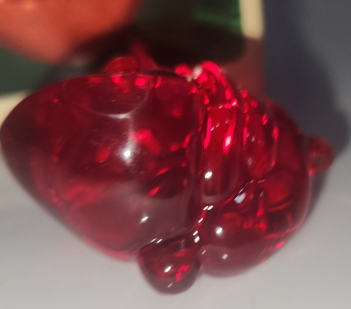 Vintage Hallmark Keepsake Ornament Holiday Sculpture Santa Red Acrylic