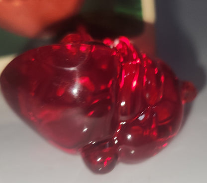 Vintage Hallmark Keepsake Ornament Holiday Sculpture Santa Red Acrylic