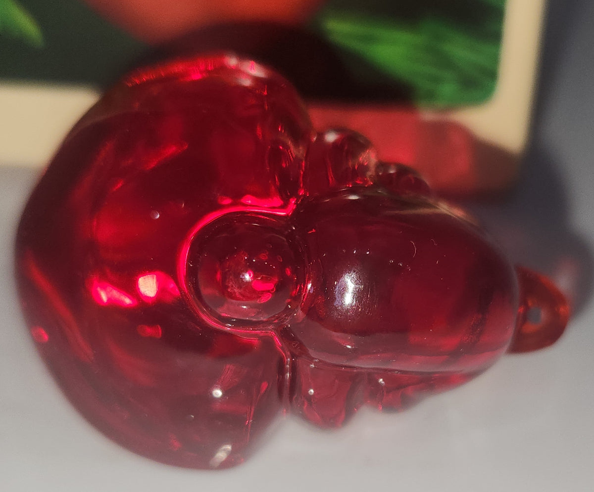 Vintage Hallmark Keepsake Ornament Holiday Sculpture Santa Red Acrylic
