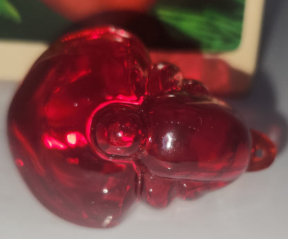 Vintage Hallmark Keepsake Ornament Holiday Sculpture Santa Red Acrylic