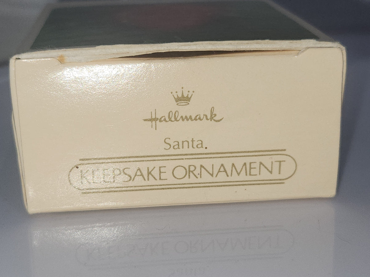 Vintage Hallmark Keepsake Ornament Holiday Sculpture Santa Red Acrylic