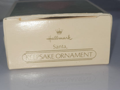 Vintage Hallmark Keepsake Ornament Holiday Sculpture Santa Red Acrylic