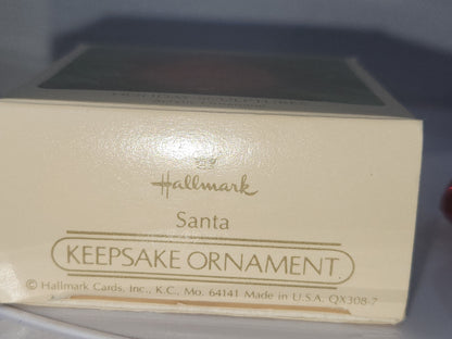Vintage Hallmark Keepsake Ornament Holiday Sculpture Santa Red Acrylic