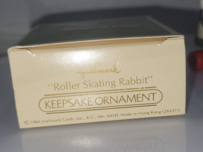 Vintage Hallmark Keepsake Miniature Ornament Roller Skating Rabbit 1984