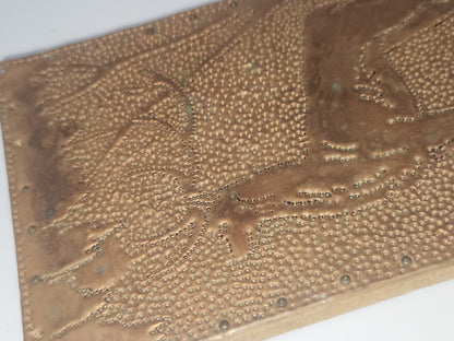 Vintage Punched Copper Deer Art Piece
