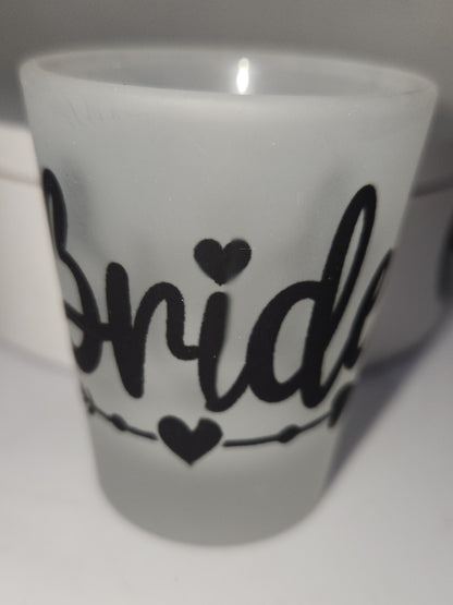 Bride Shot Glass – Frosted Glass Wedding Party Favor
