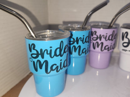 Shot Glass 3 oz Stainless Steel or Mini Tumbler Set of 7 with Lids and Straws Read Description