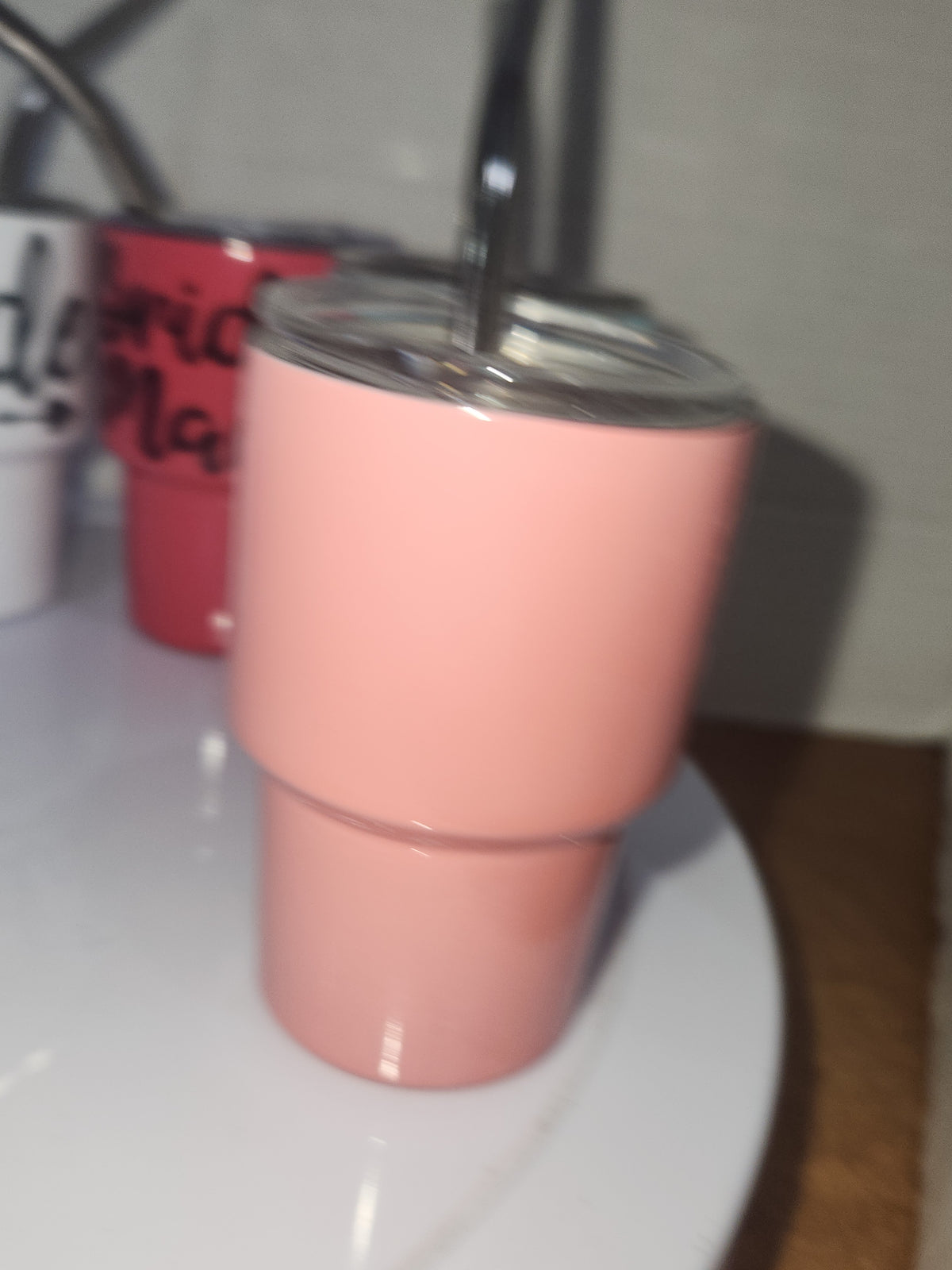 Shot Glass 3 oz Stainless Steel or Mini Tumbler Set of 7 with Lids and Straws Read Description