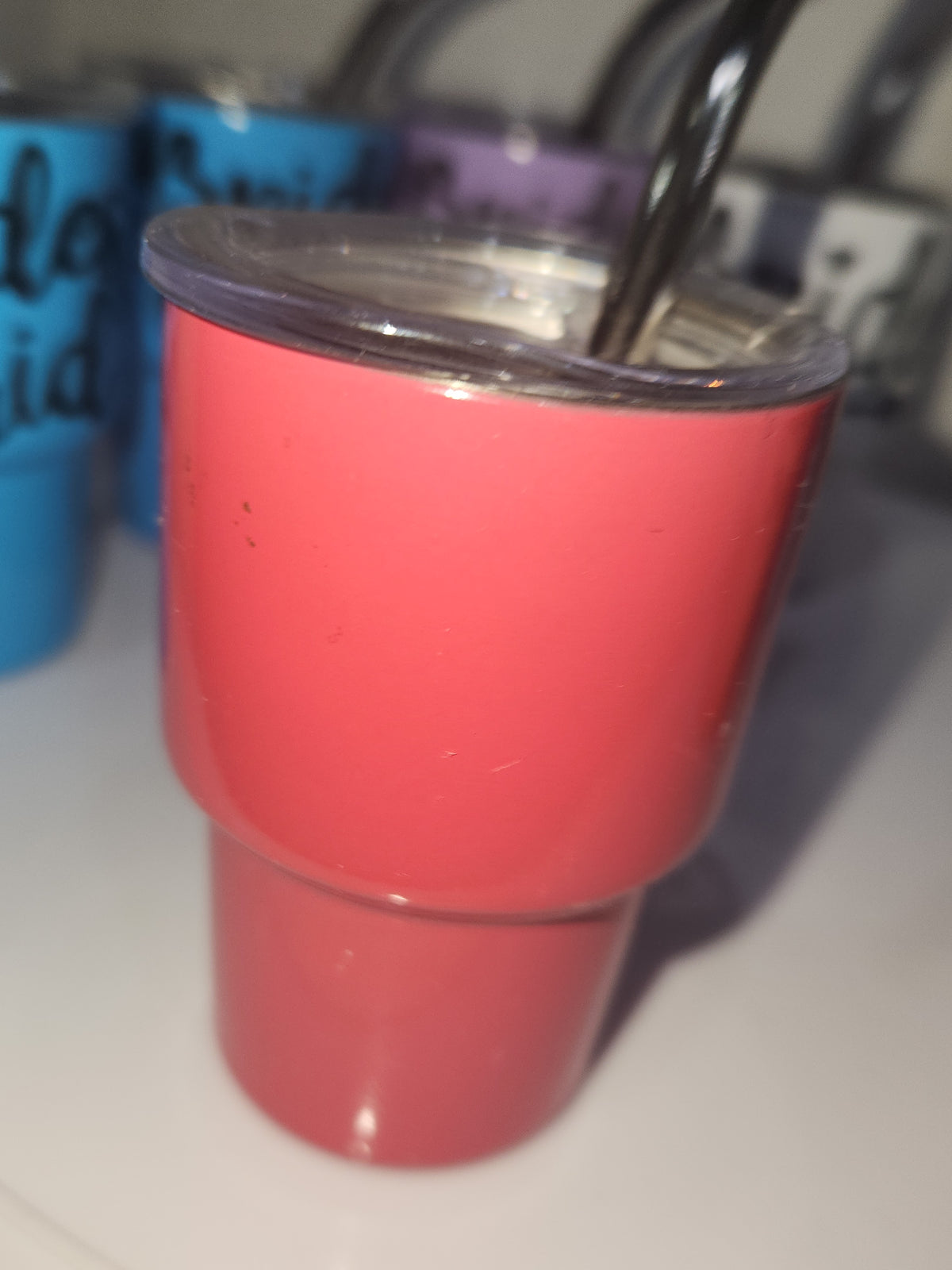 Shot Glass 3 oz Stainless Steel or Mini Tumbler Set of 7 with Lids and Straws Read Description