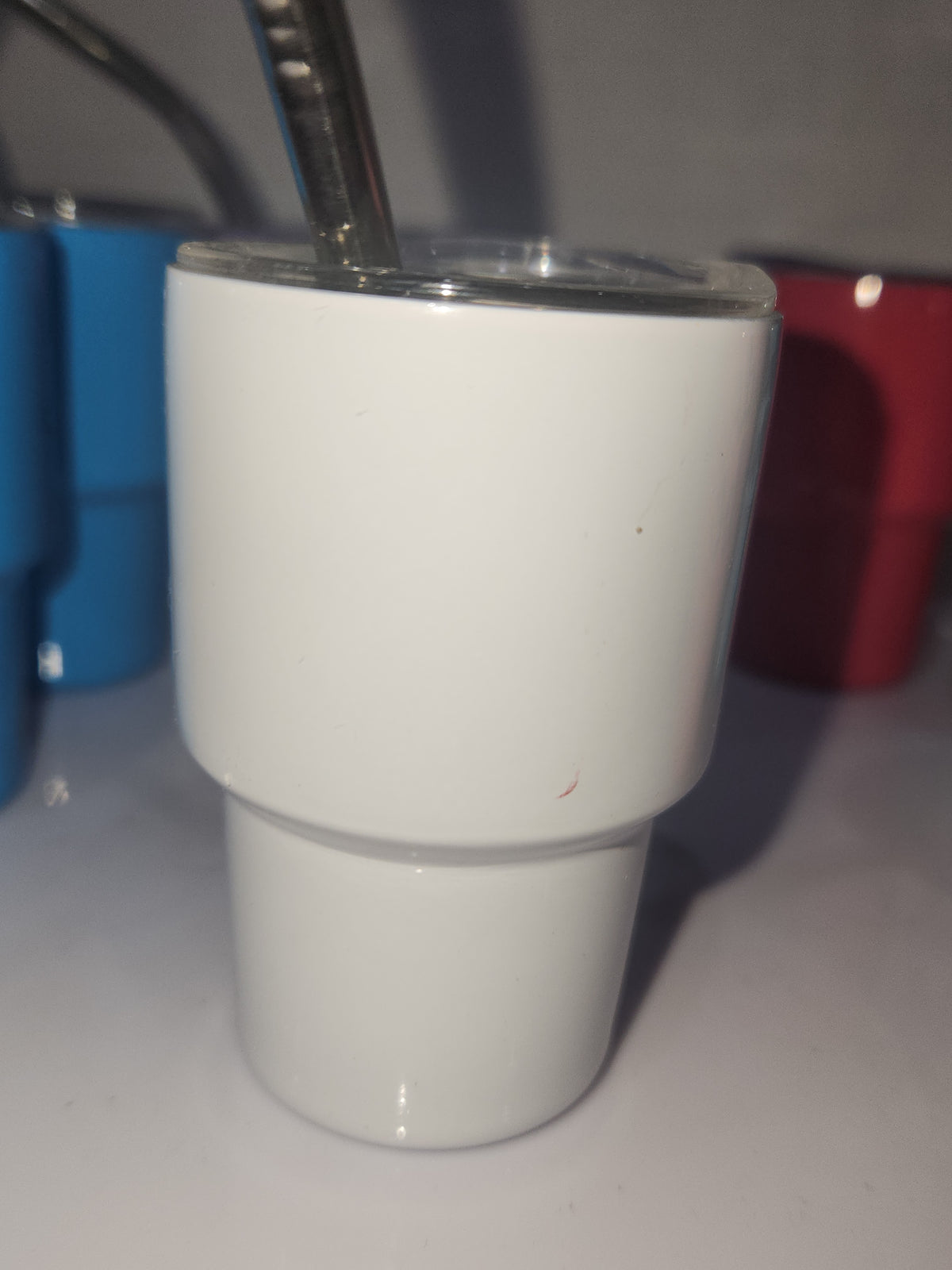 Shot Glass 3 oz Stainless Steel or Mini Tumbler Set of 7 with Lids and Straws Read Description
