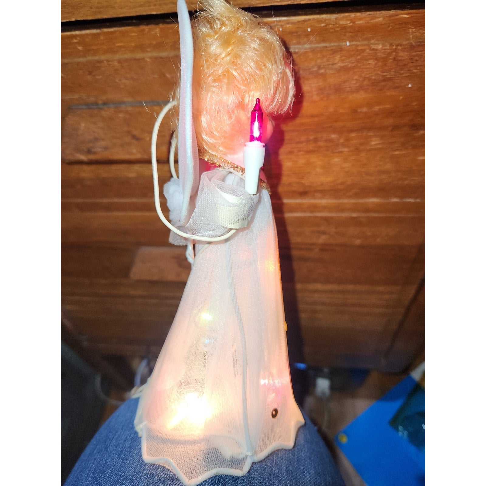 Vintage Joybrite 10 light Angel Flashing Treetop Tree Topper 9 Lights Work Does Not Flash tt44