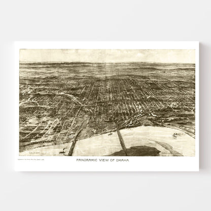 Vintage Map of Omaha, Nebraska 1906 -Not available at Minden location-