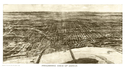 Vintage Map of Omaha, Nebraska 1906 -Not available at Minden location-