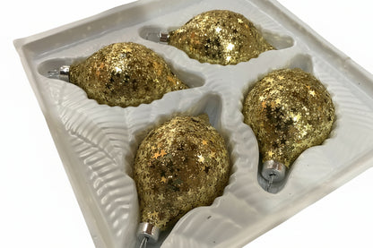 Gold Star Confetti Ornaments Box of 4 bo16