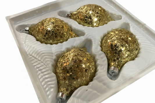 Gold Star Confetti Ornaments Box of 4 bo16