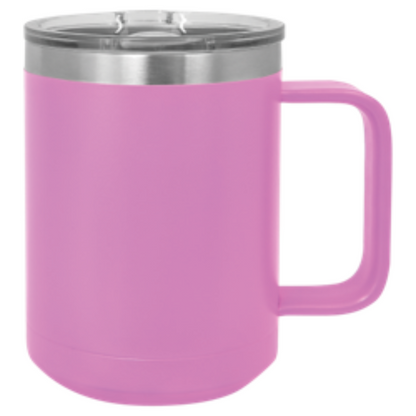 Stainless Steel Mug Tumbler with Handle | 15 oz | Customizable | RCK Creations & More
