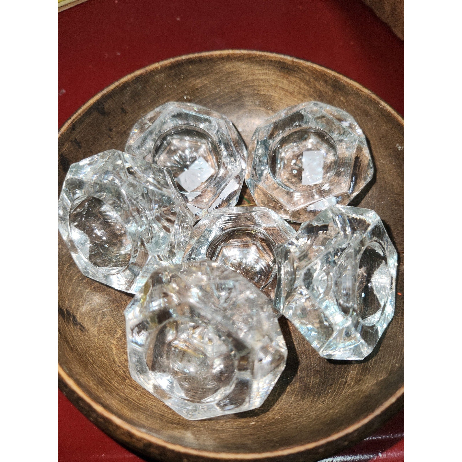 vintage pressed glass salt cellars set of 6