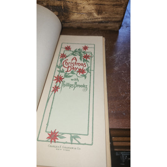 Antique book "A Christmas Day with Phillios Brooks"