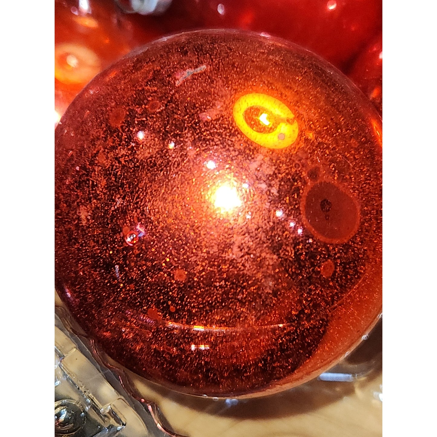Vintage Red Glass Ornaments Set of 6 NO BOX