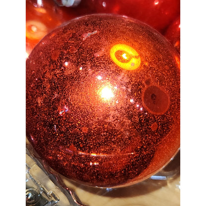 Vintage Red Glass Ornaments Set of 6 NO BOX
