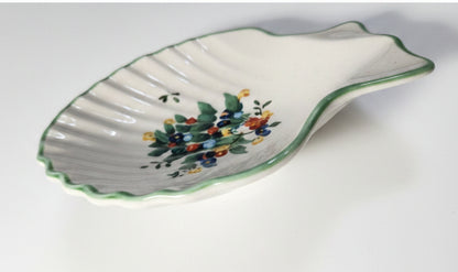 Festive Season Mikasa EB451 Shell Dish Candy Trinket Soap Scalloped Christmas Dish Made in Japan
