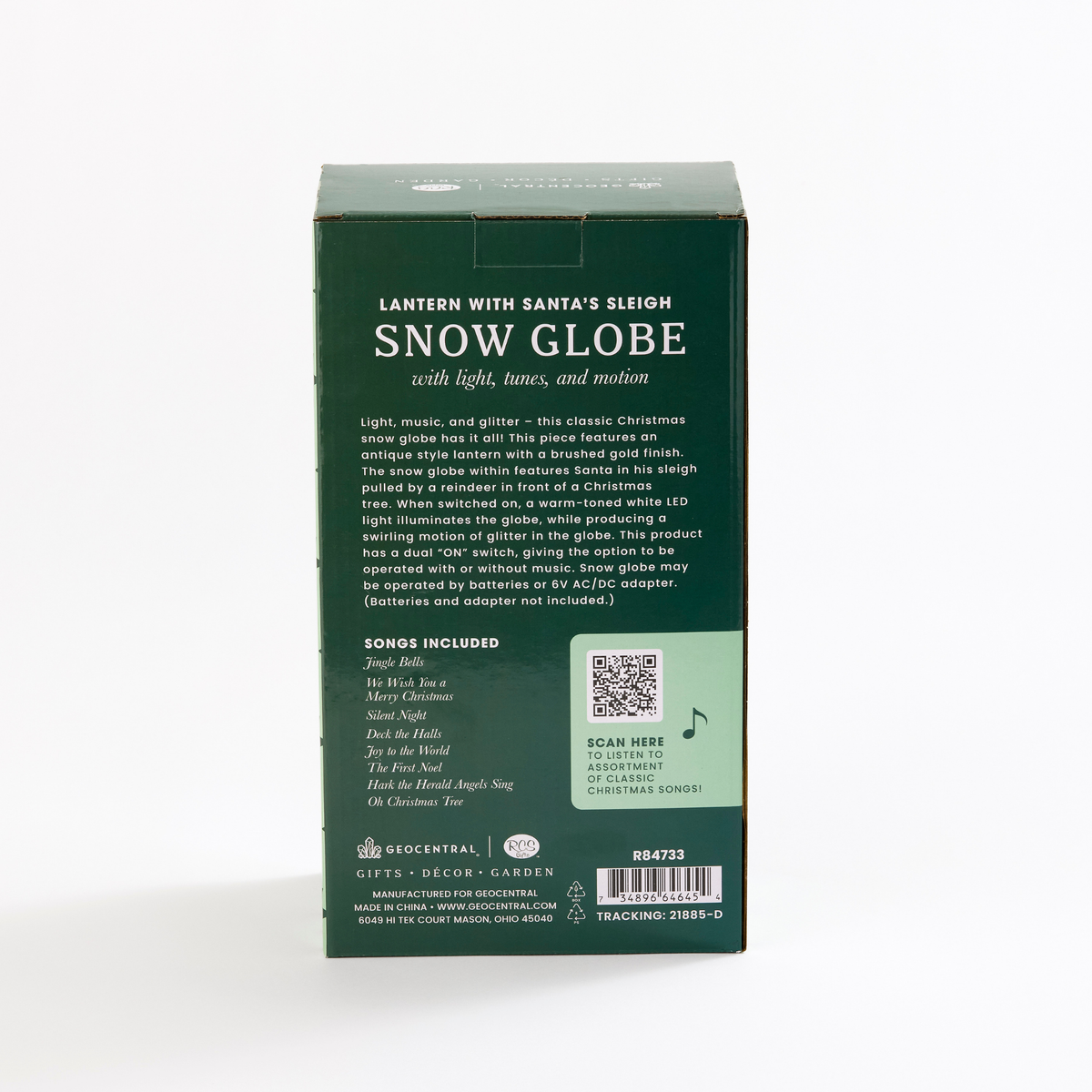 LED Lantern Musical Snow Globe w/Santa’s Sleigh