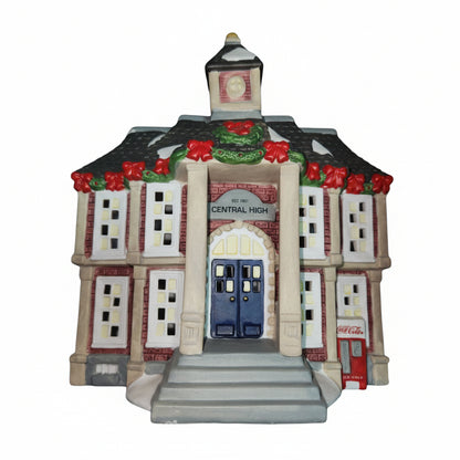 Coca-Cola Coke Town Square Collection Central High AS IS damaged roof cc41