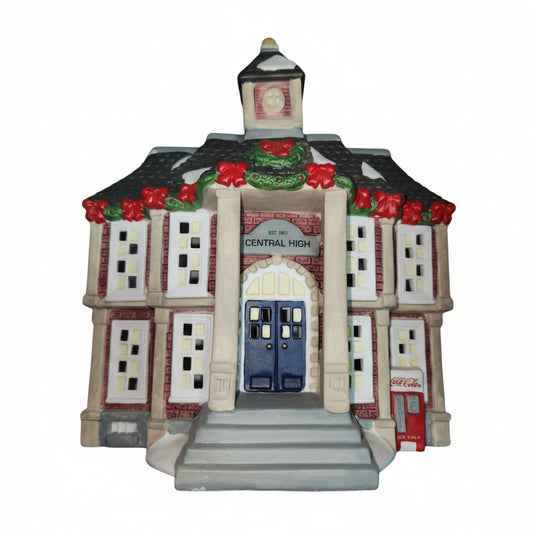 Coca-Cola Coke Town Square Collection Central High AS IS damaged roof cc41