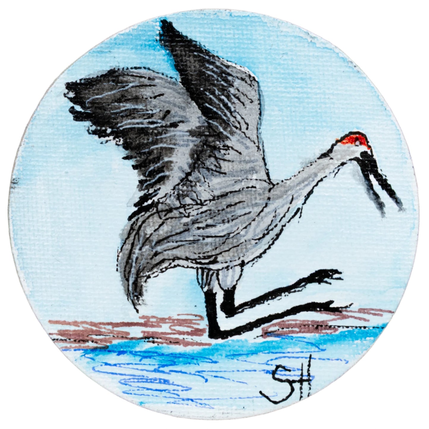 Crane Magnet | Multiple Designs | Hand-Painted | Sheryll Hickman Art