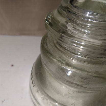 Vintage Hemingray #45 Clear Glass Insulator h645