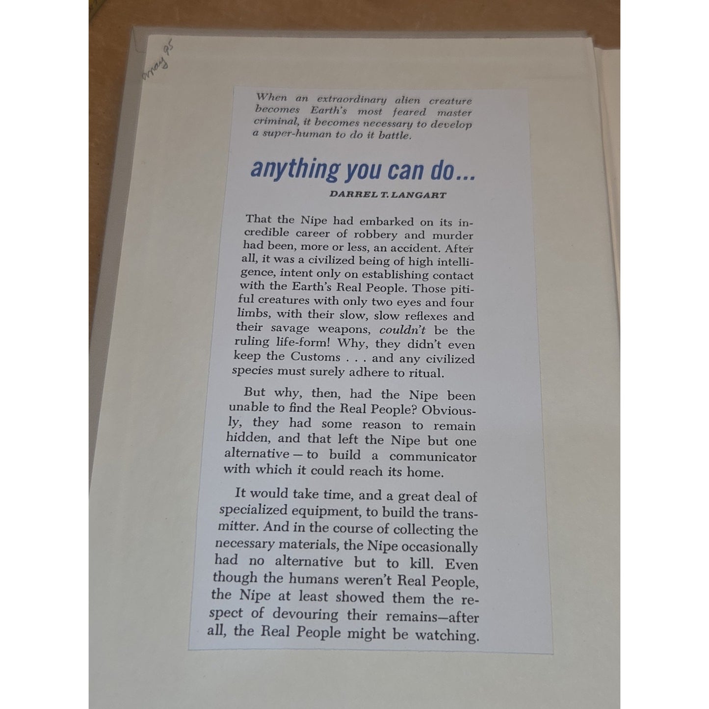 Anything You Can Do... by Darrel T. Langart - 1963 BCE Doubleday Science Fiction
