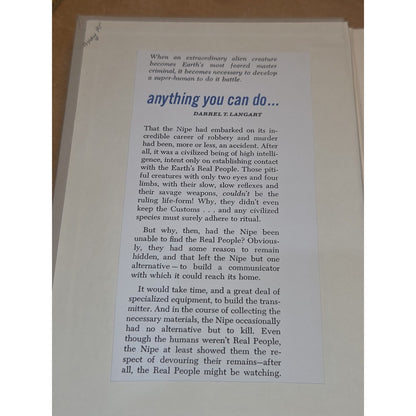 Anything You Can Do... by Darrel T. Langart - 1963 BCE Doubleday Science Fiction