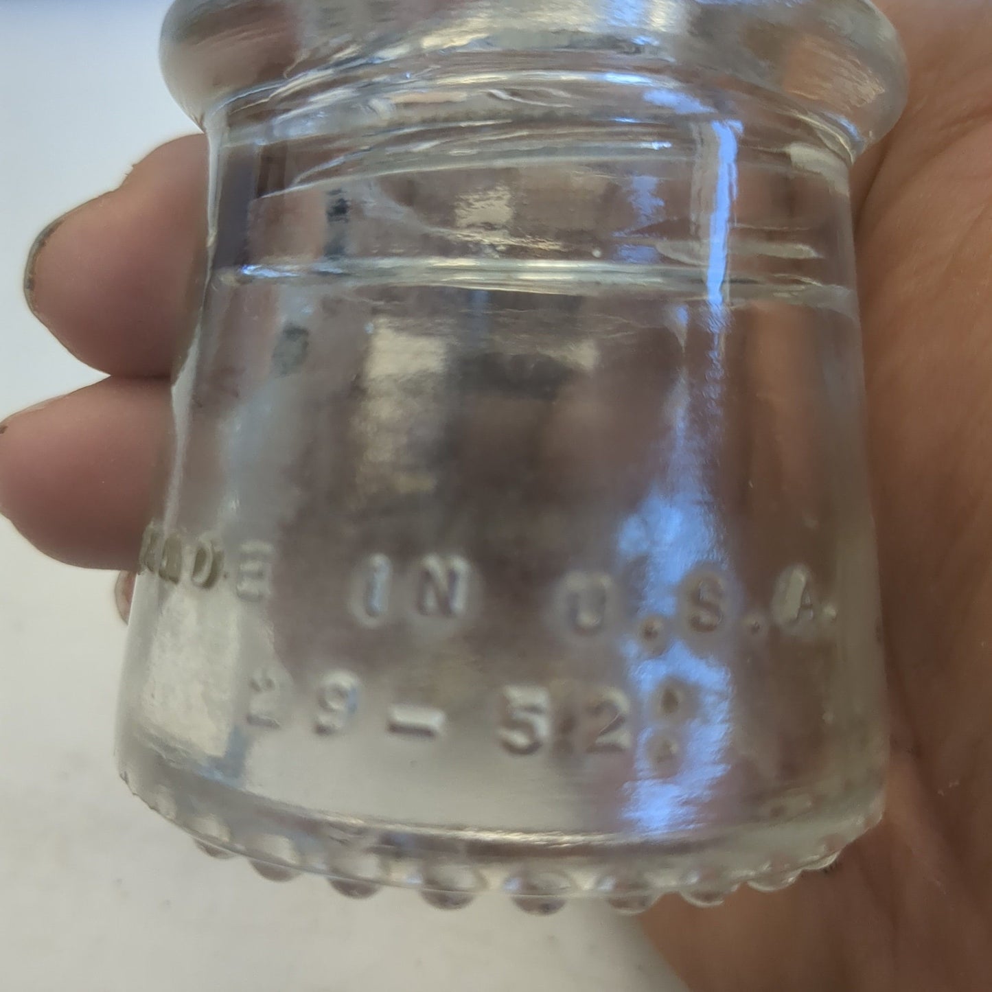 Vintage Clear Glass Hemingray Insulator #9 h69