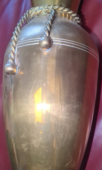 Vintage Brass Vase with Rope Tie Made in India br90