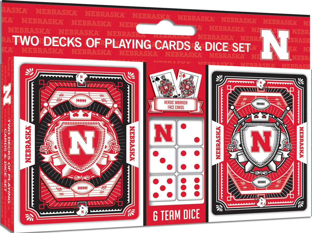 Nebraska Cornhuskers - 2-Pack Playing Cards & Dice Set