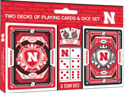 Nebraska Cornhuskers - 2-Pack Playing Cards & Dice Set