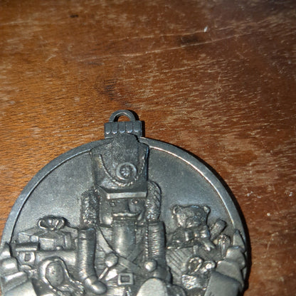 Vintage Taste of Home 2002 Christmas Ornament Pewter Season's Greetings Nutcracker