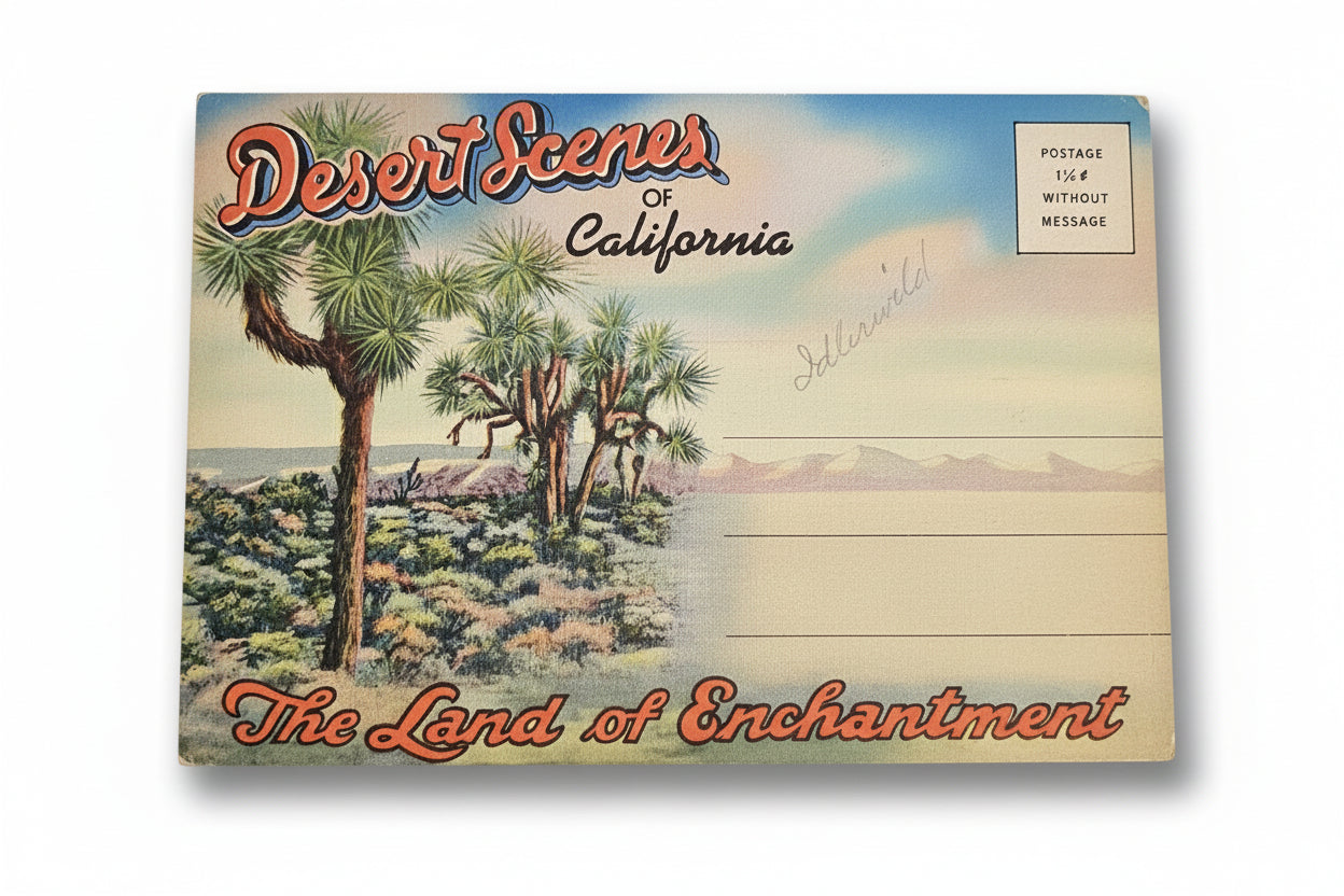Vintage Desert Scenes of California Folding Postcard Wallet