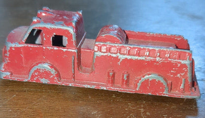 Vintage Midgetoy Red Diecast 3.5" Firetruck Pumper 1950s ft7
