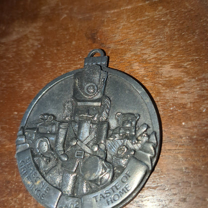 Vintage Taste of Home 2002 Christmas Ornament Pewter Season's Greetings Nutcracker