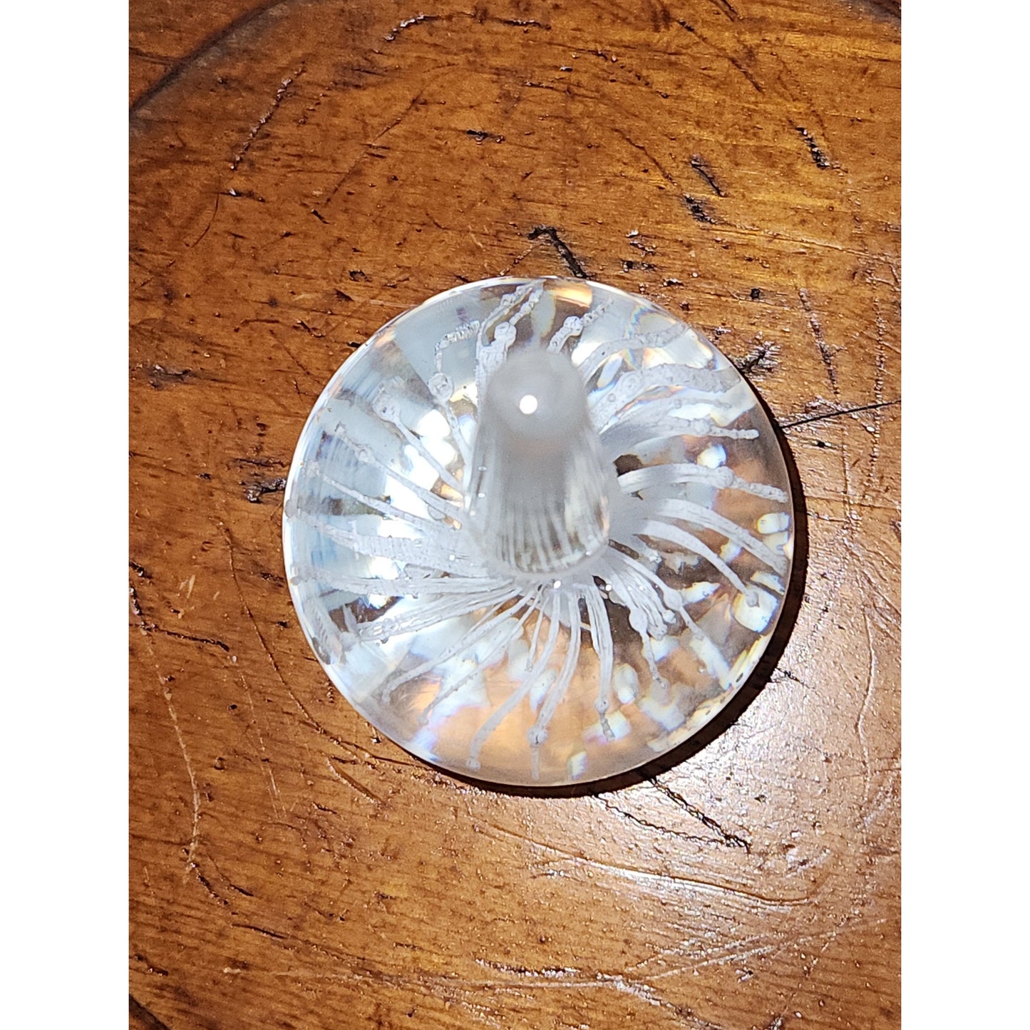 Copied - Vintage paperweight ring holder glass pw1